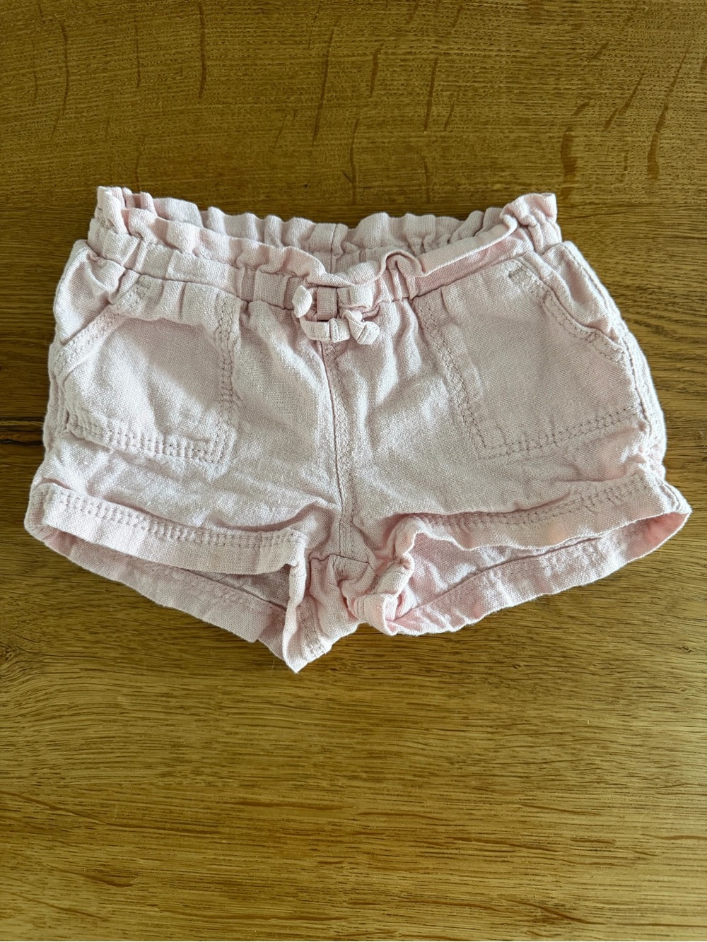 Old Navy Light Blush Girls' Drawstring Linen-Blend Shorts